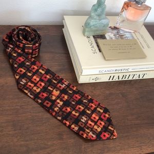 Ermenelgildo Zegna silk tie warm colors brown tan camel orange gold suit supply